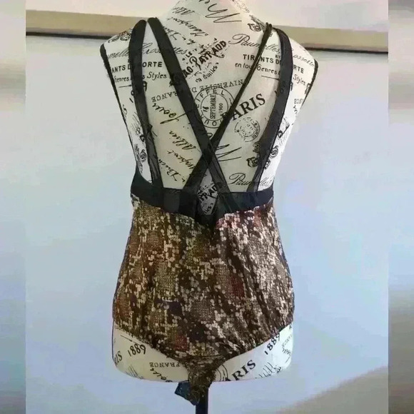 FREE PEOPLE | Women's Intimately Nights Out Snake-Print Bodysuit - Picture 5 of 6